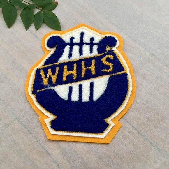 SOLD Vintage 90s Felt Letterman School Patch Musical Instrument WHHS | 5"W - Picture 1 of 2